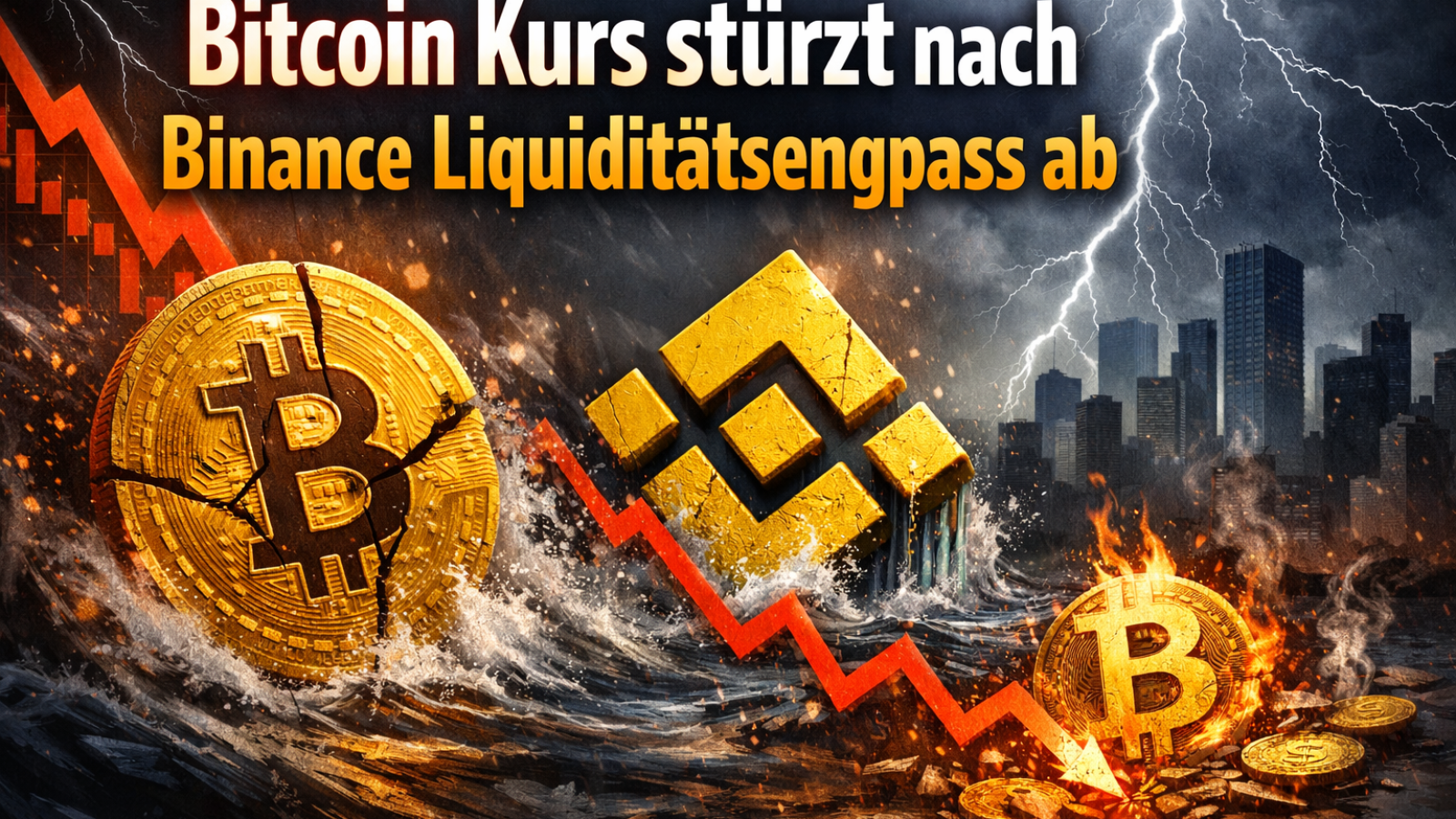 Bitcoin Kurs stürzt nach Binance Liquiditätsengpass ab