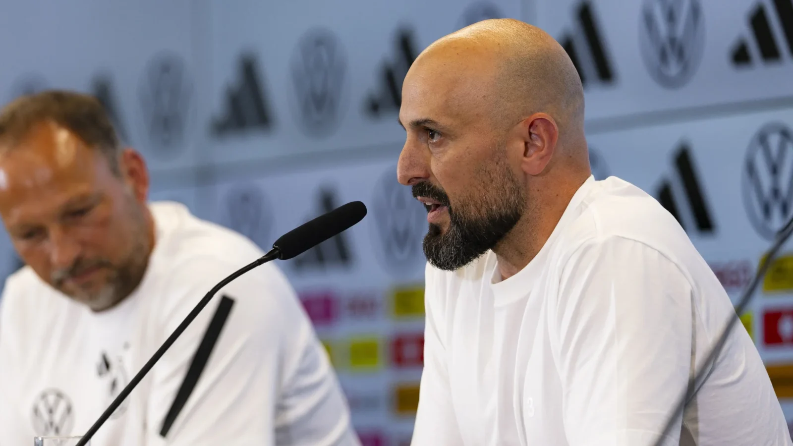 © Thomas Boecker/DFB – Kader-Nominierung für die UEFA U21 EURO 2025, aufgenommen am 21.05.2025 auf der Pressekonferenz am DFB-Campus in Frankfurt am Main.