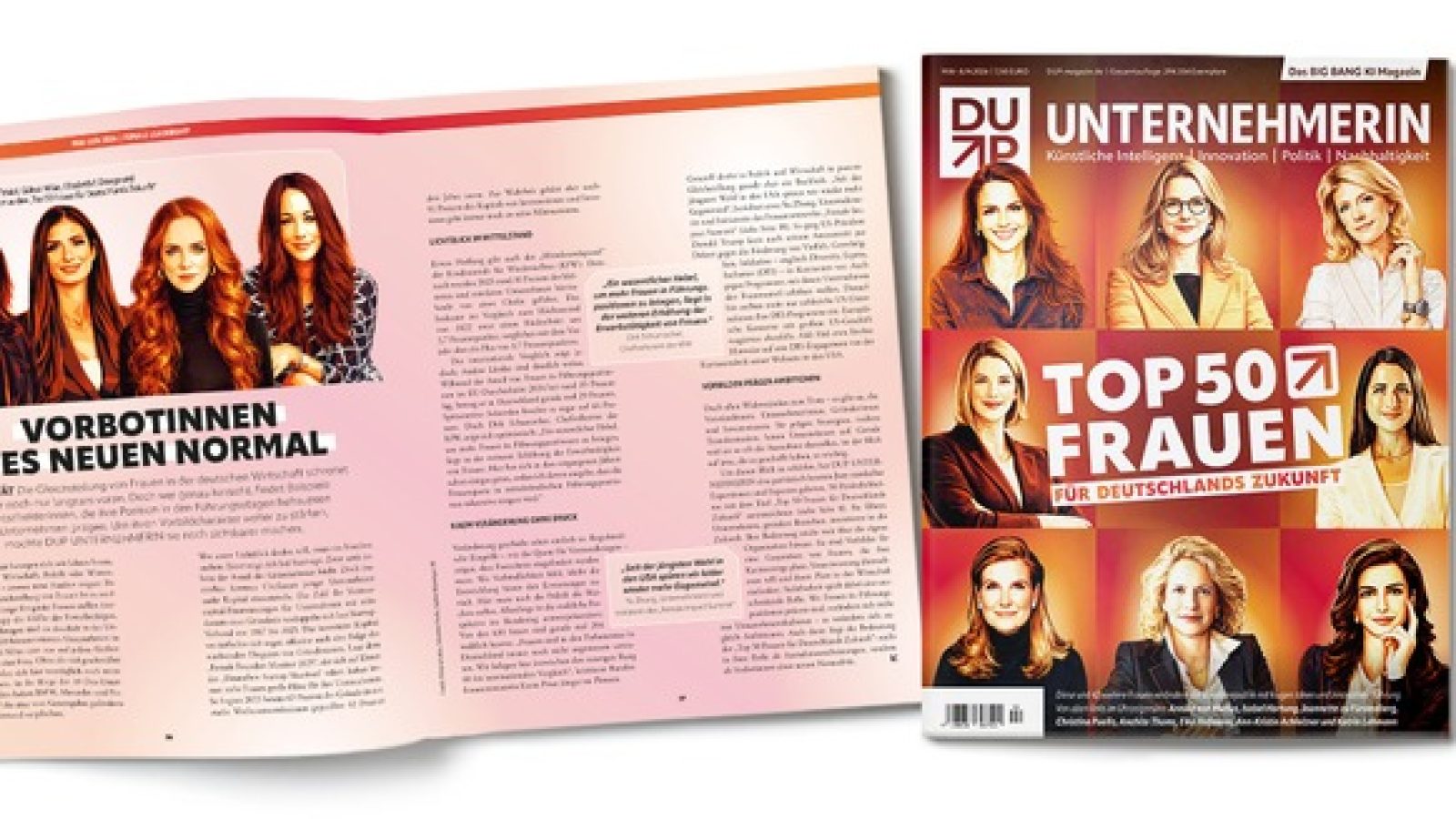 Das neue DUP UNTERNEHMERIN-Magazin mit dem Titelthema "Top 50 Frauen für Deutschlands Zukunft" erscheint am 17. April am Kiosk. / Weiterer Text über ots und www.presseportal.de/nr/153584 / Die Verwendung dieses Bildes für redaktionelle Zwecke ist unter Beachtung aller mitgeteilten Nutzungsbedingungen zulässig und dann auch honorarfrei. Veröffentlichung ausschließlich mit Bildrechte-Hinweis.
