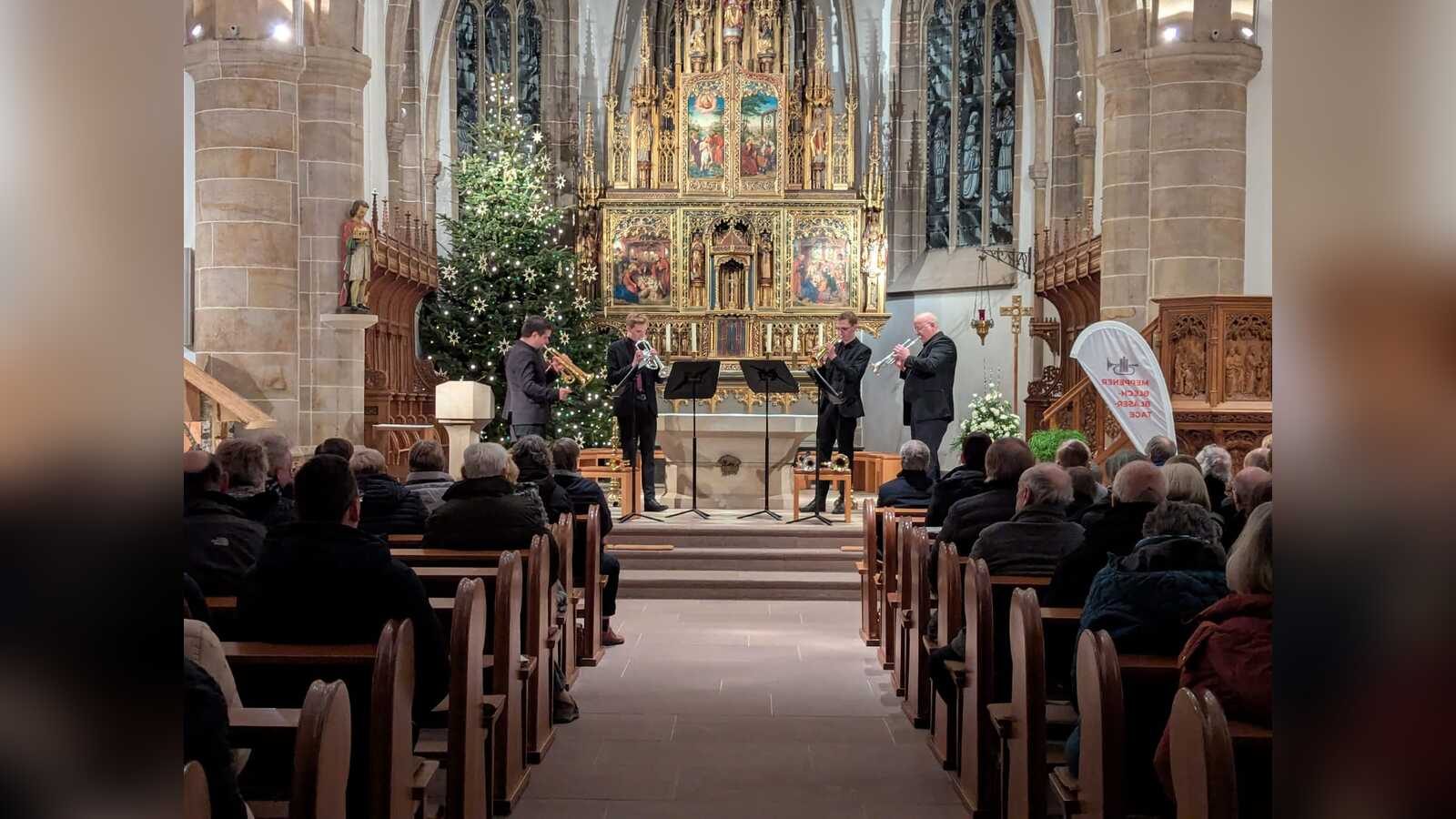 Blechbläser beim Festkonzert der Meppener Blechbläsertage 2025 in der Gymnasialkirche