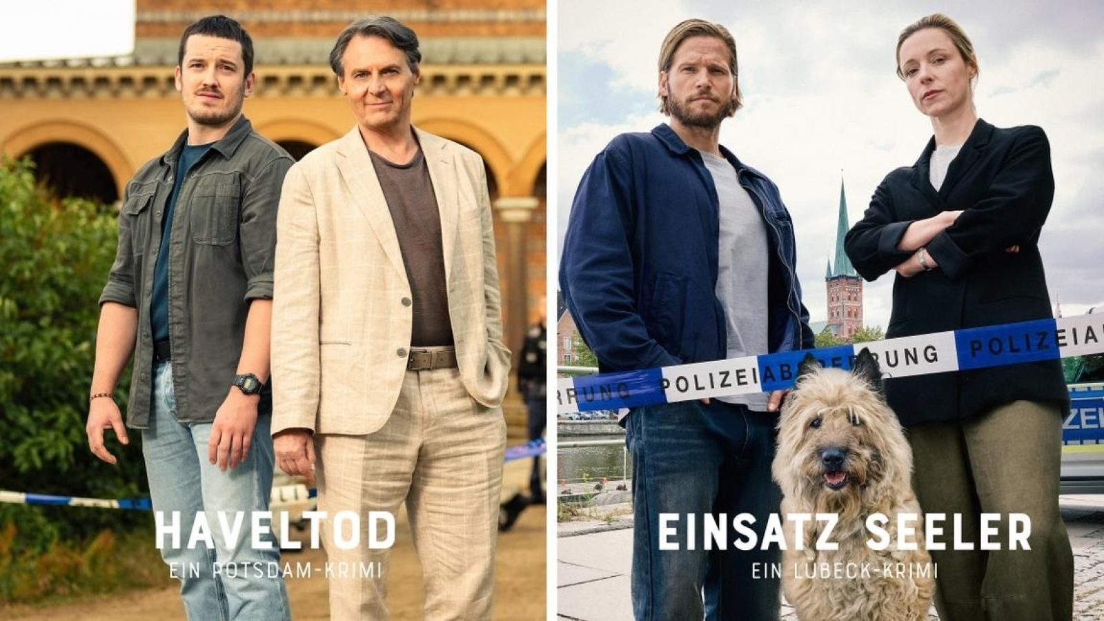 Wolfgang Bahro (2.v.l.) und Sebastian Ströbel (r.) ermitteln am "Tödlichen Dienst-Tag".
Die Crime-Time ist zurück: RTL startet mit zwei neuen Primetime-Krimis: "Haveltod  Ein Potsdam-Krimi" und "Einsatz Seeler  Ein Lübeck-Krimi" 

+++ Die Verwendung des sendungsbezogenen Materials ist nur mit dem Hinweis und Verlinkung auf RTL+ gestattet. +++