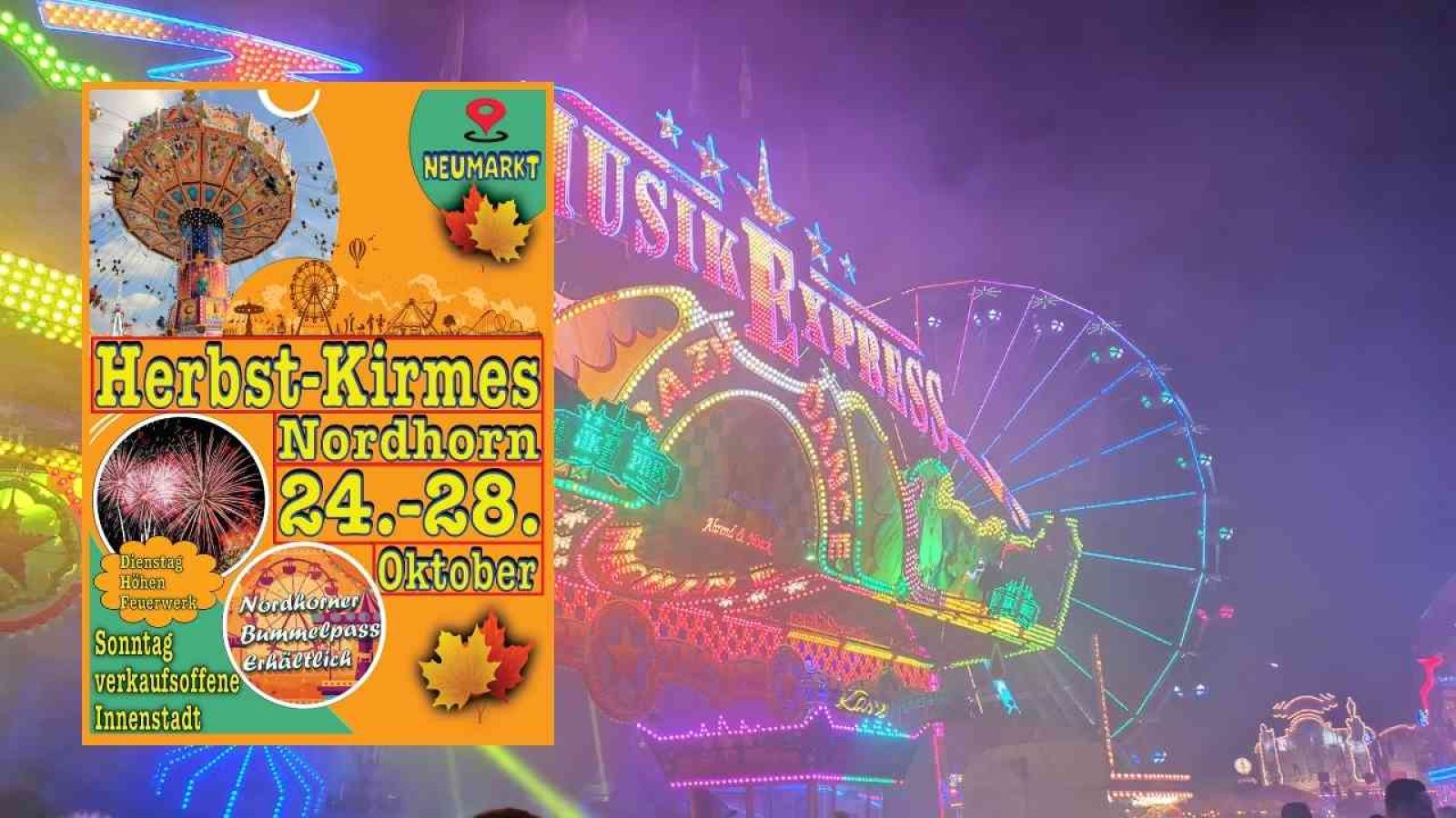 Herbstkirmes Nordhorn 2025 Herbstkirmes Nordhorn 2025 mit Bummelpass und Premieren-Attraktionen