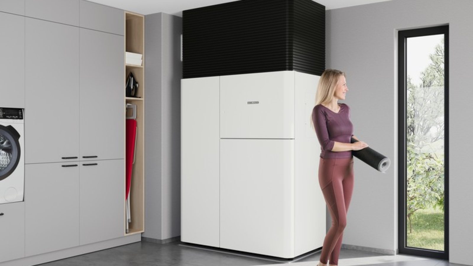 Das Integralgerät LWZ von Stiebel Eltron steht innen im Gebäude - mit integrierter Luft-Wasser-Wärmepumpe, Lüftungsanlage und Warmwasserspeicher die perfekte "All-in-One"-Haustechniklösung für den Neubau. / Weiterer Text über ots und www.presseportal.de/nr/62786 / Die Verwendung dieses Bildes für redaktionelle Zwecke ist unter Beachtung aller mitgeteilten Nutzungsbedingungen zulässig und dann auch honorarfrei. Veröffentlichung ausschließlich mit Bildrechte-Hinweis.