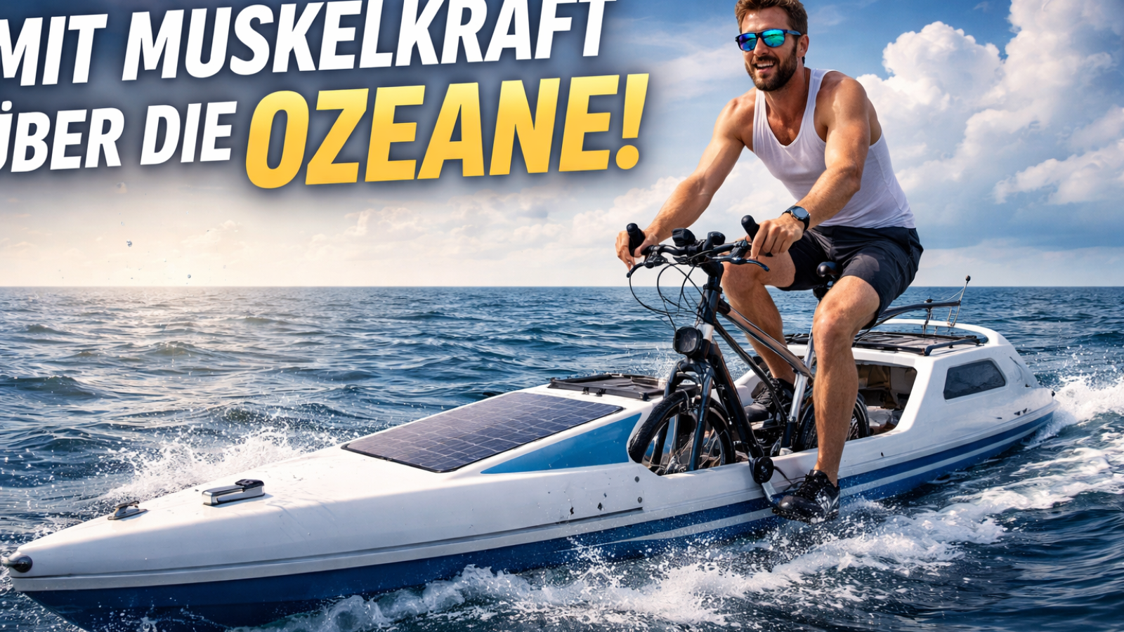 Mann will Ozeane mit Muskelkraft pedalieren