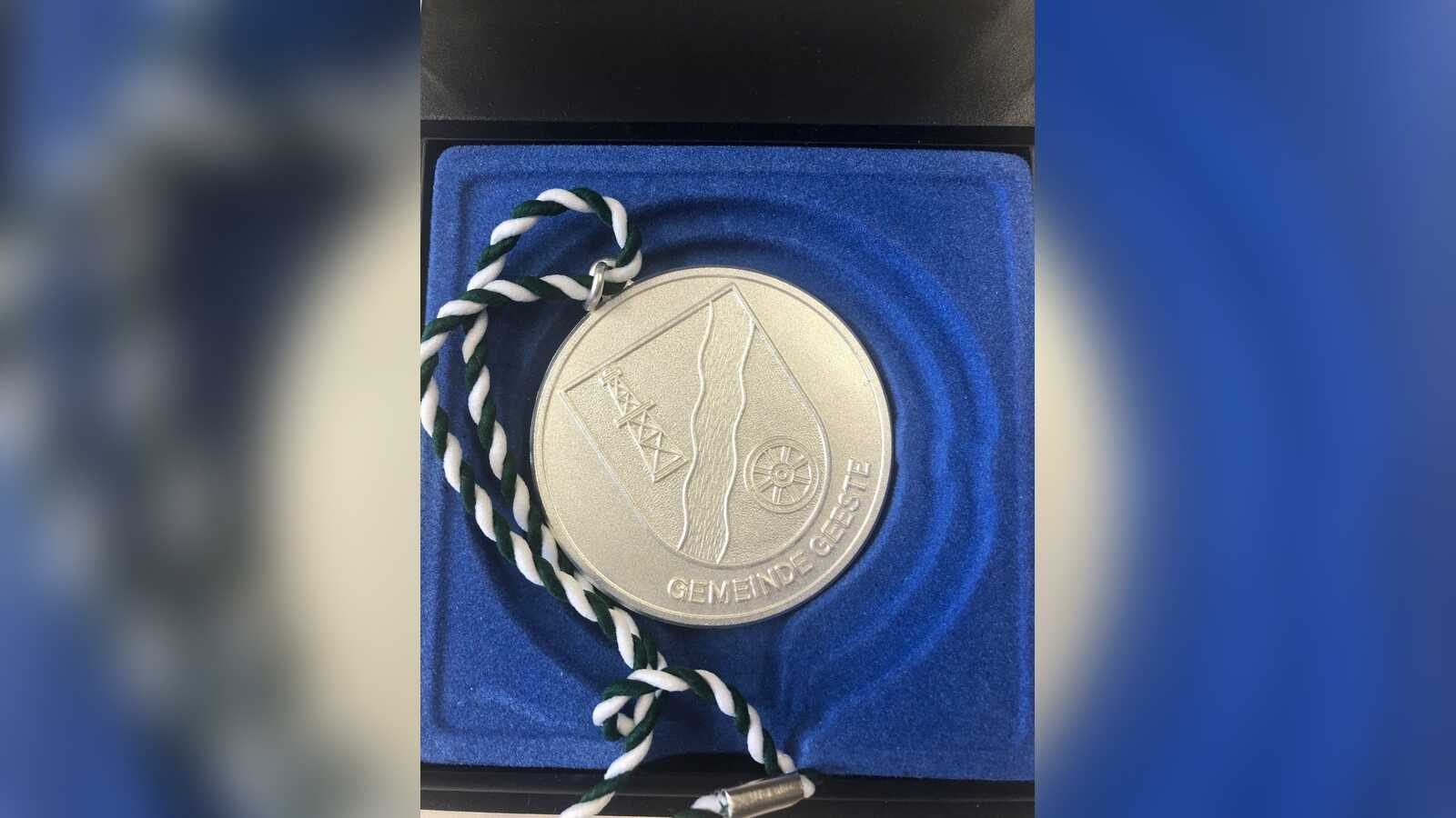 Medaille als Symbol für die Sportlerehrung der Gemeinde Geeste
