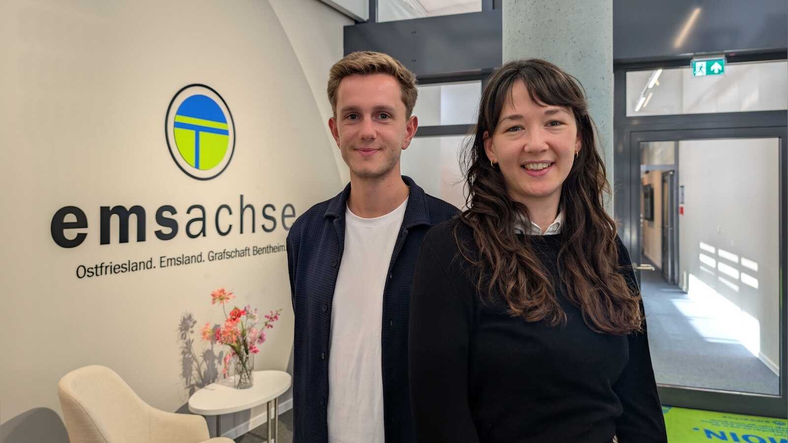 Maria Schischkin und Jan Woortmann, Projektleitung des Welcome Center 2.0 der Wachstumsregion Ems-Achse in Papenburg