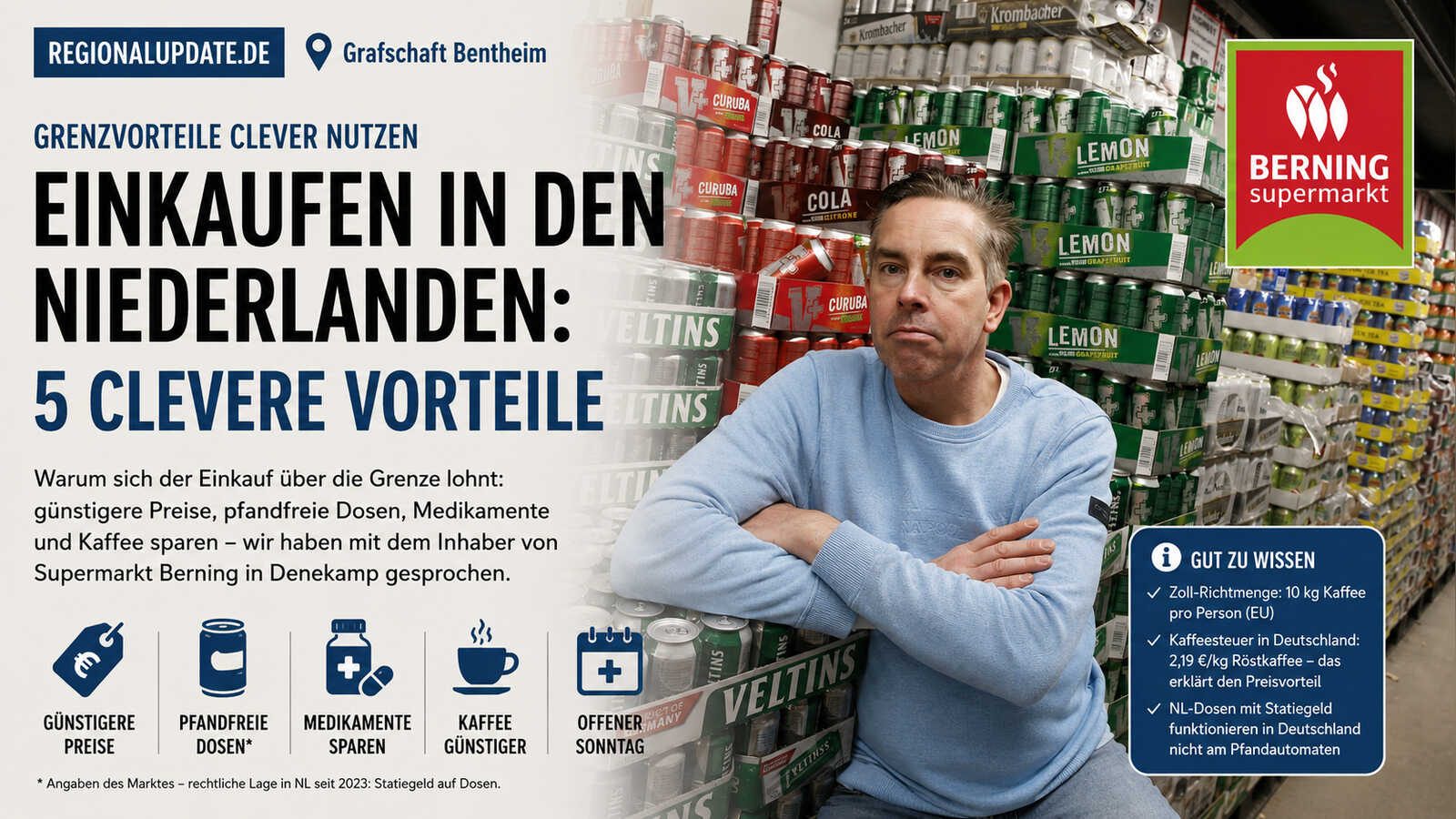 Einkaufen in den Niederlanden – Raymond Berning, Inhaber von Supermarkt Berning