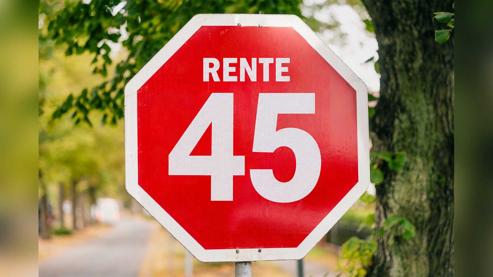 Motiv der Gewerkschaft NGG zur abschlagsfreien Rente nach 45 Beitragsjahren