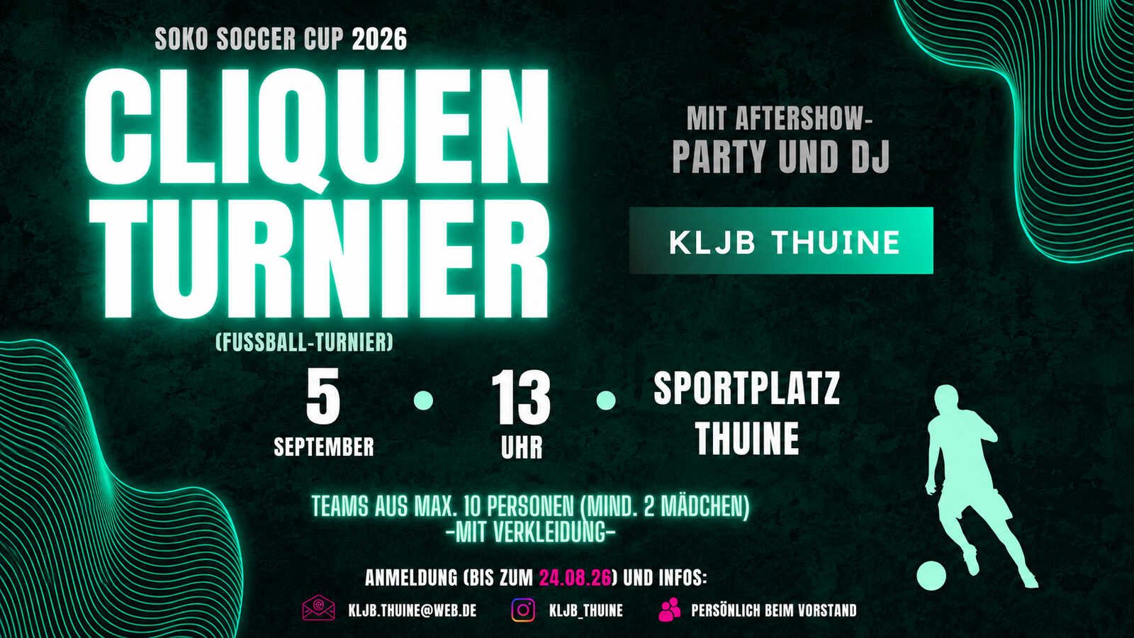 Plakat zum Cliquenturnier SOKO Soccer Cup am 5. September auf dem Sportplatz Thuine