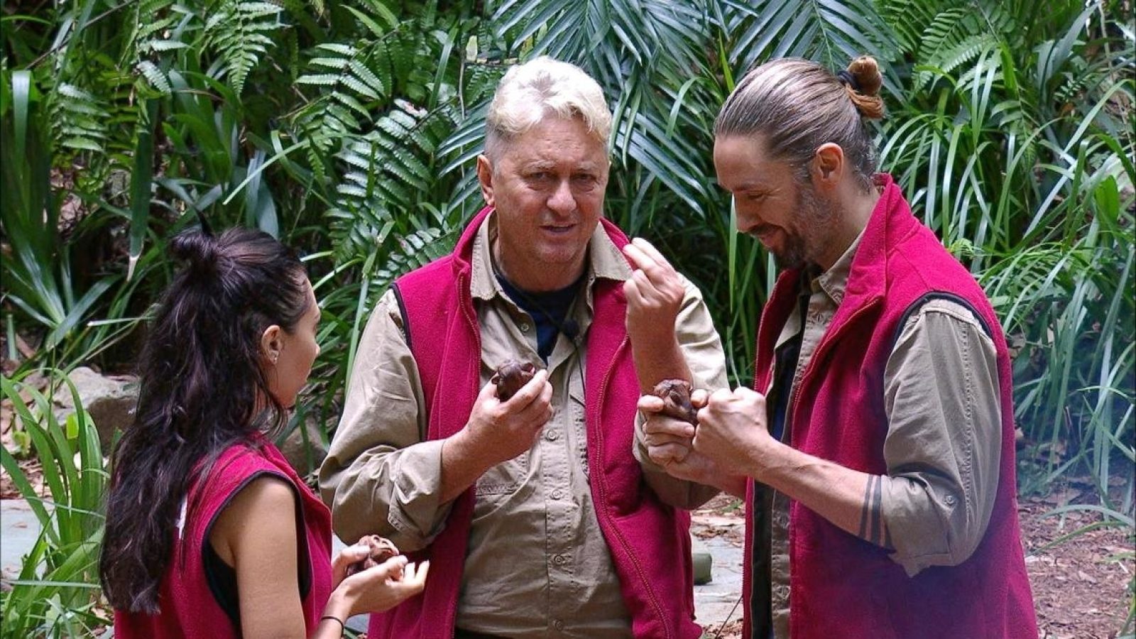 Samira Yavuz, Hubert Fella (M.) und Gil Ofarim müssen in ihren letzten Dschungelprüfungen Nicht sehen, Nicht hören und Nicht sprechen! noch einmal beweisen, was in ihnen steckt.

+++ Die Verwendung des sendungsbezogenen Materials ist nur mit dem Hinweis und Verlinkung auf RTL+ gestattet. +++