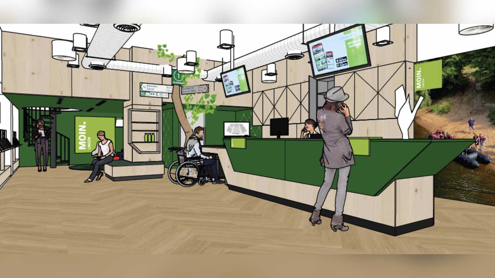 Visualisierung der geplanten neuen Tourist Information am Lingener Marktplatz