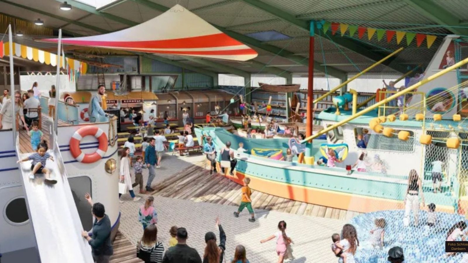 Der Krabbelkutter ist Teil der neuen großen Spielewerft im überdachten Spielland.