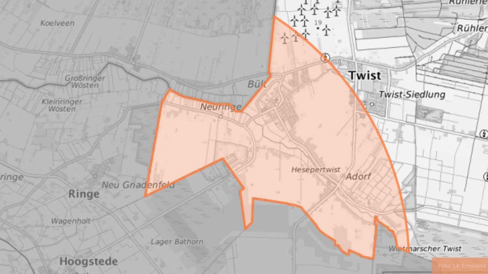 Überwachungszone im Emsland