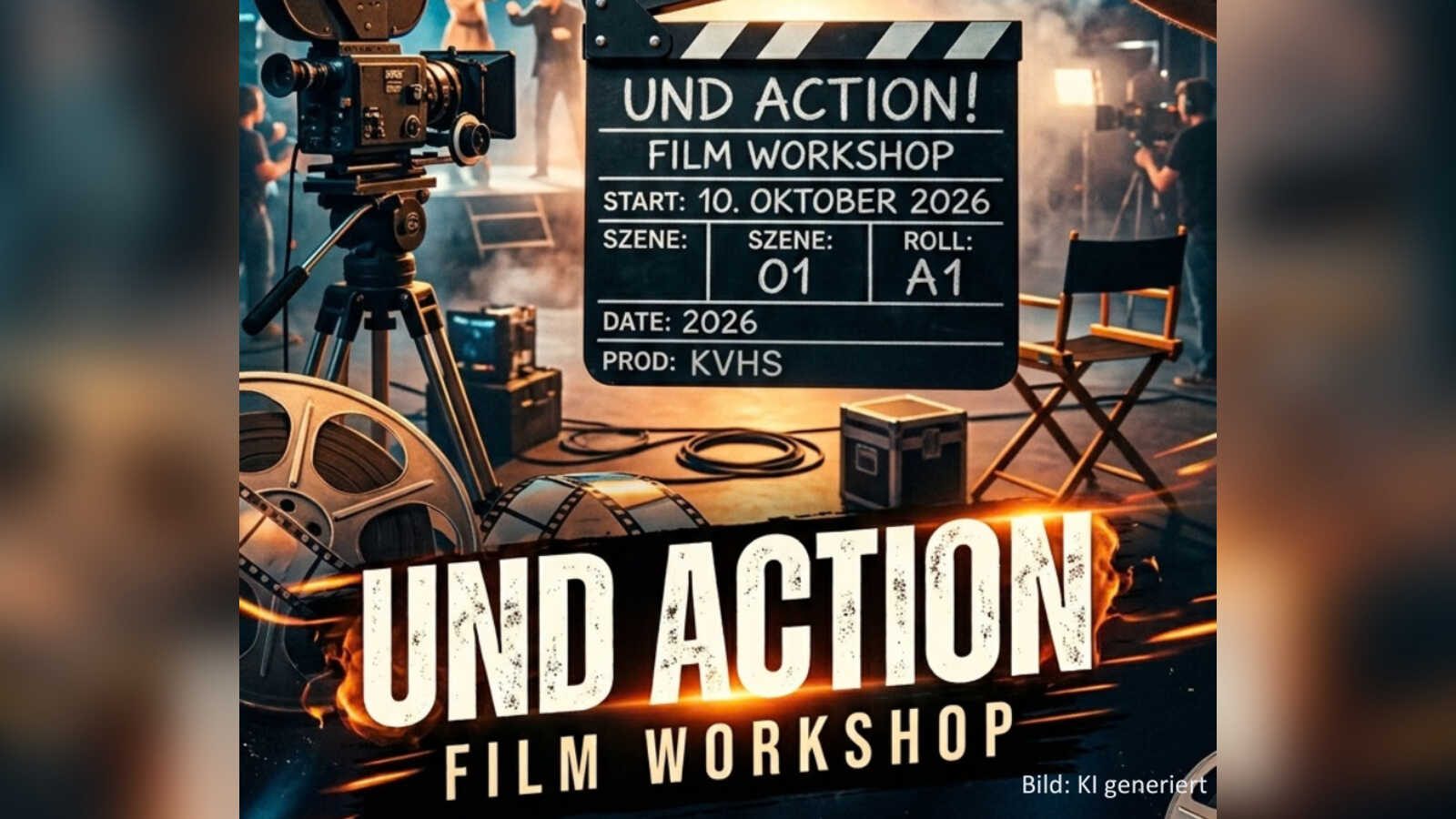Motiv zum Filmworkshop „Und Action! Einstieg ins Filmemachen“ der Kreisvolkshochschule Vechta