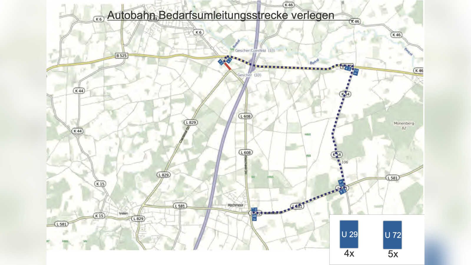 Vollsperrung der L608 in Gescher wegen Schadstellensanierung durch Straßen.NRW