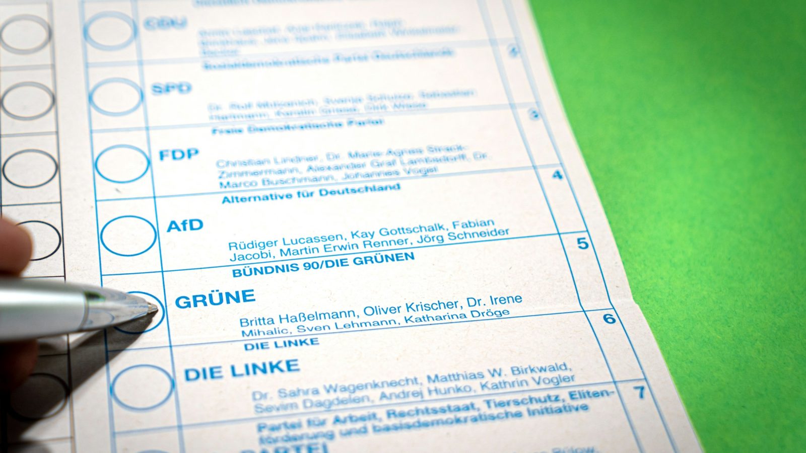 Stimmzettel wird in eine Wahlurne geworfen (Symbolbild)