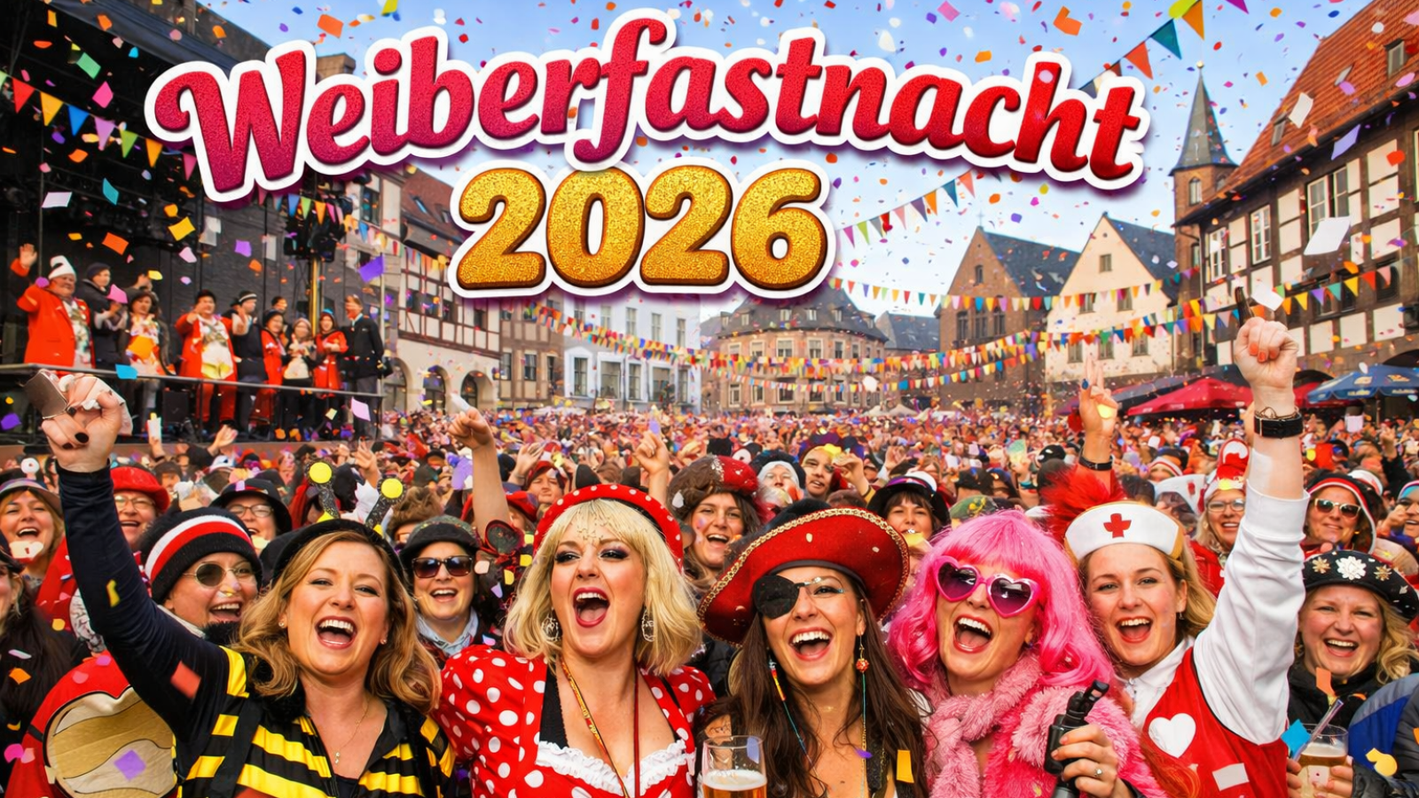 Weiberfastnacht 2026 in bunter Feststimmung
