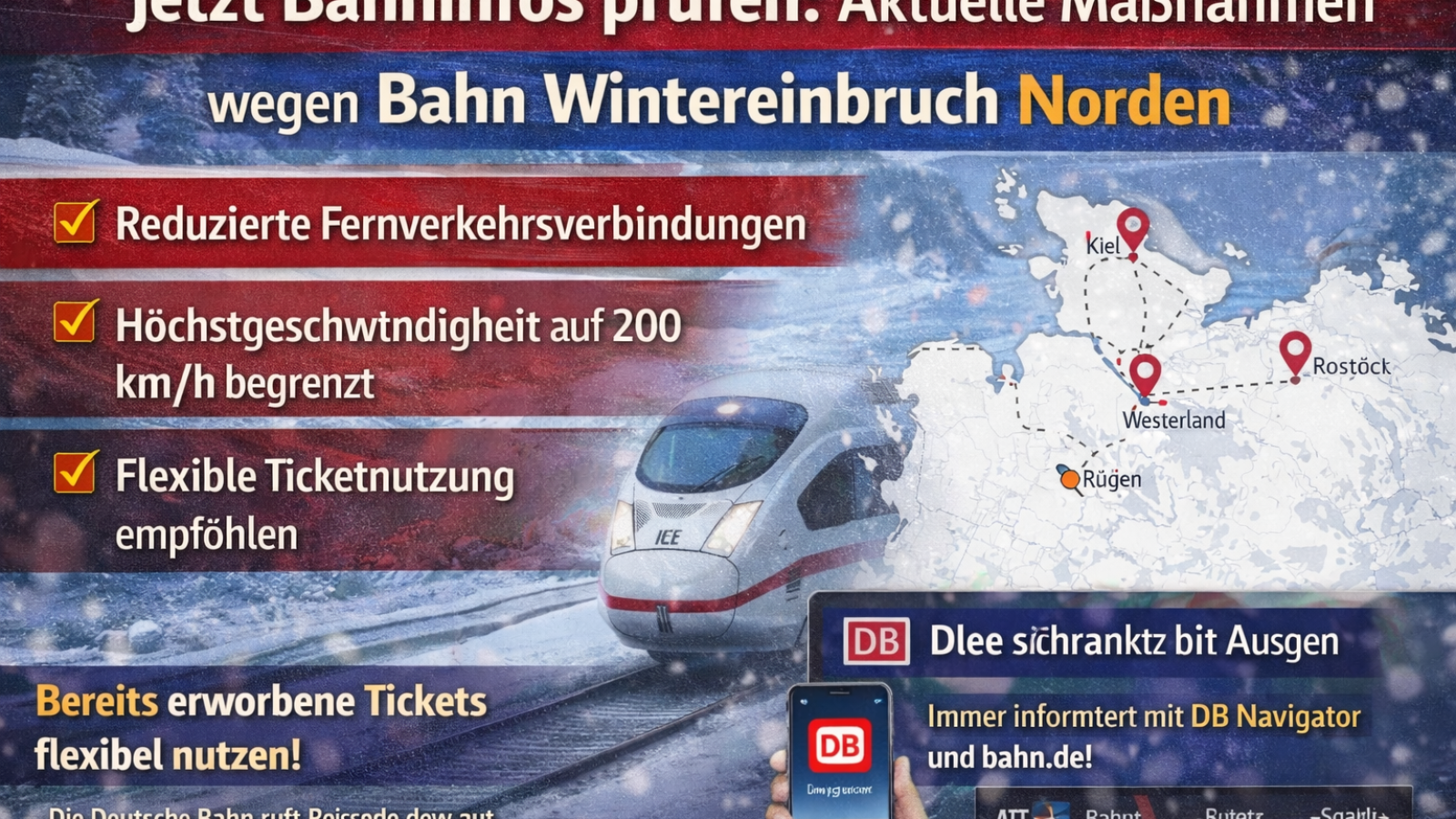 Wintereinbruch Bahninfos und Anpassungen