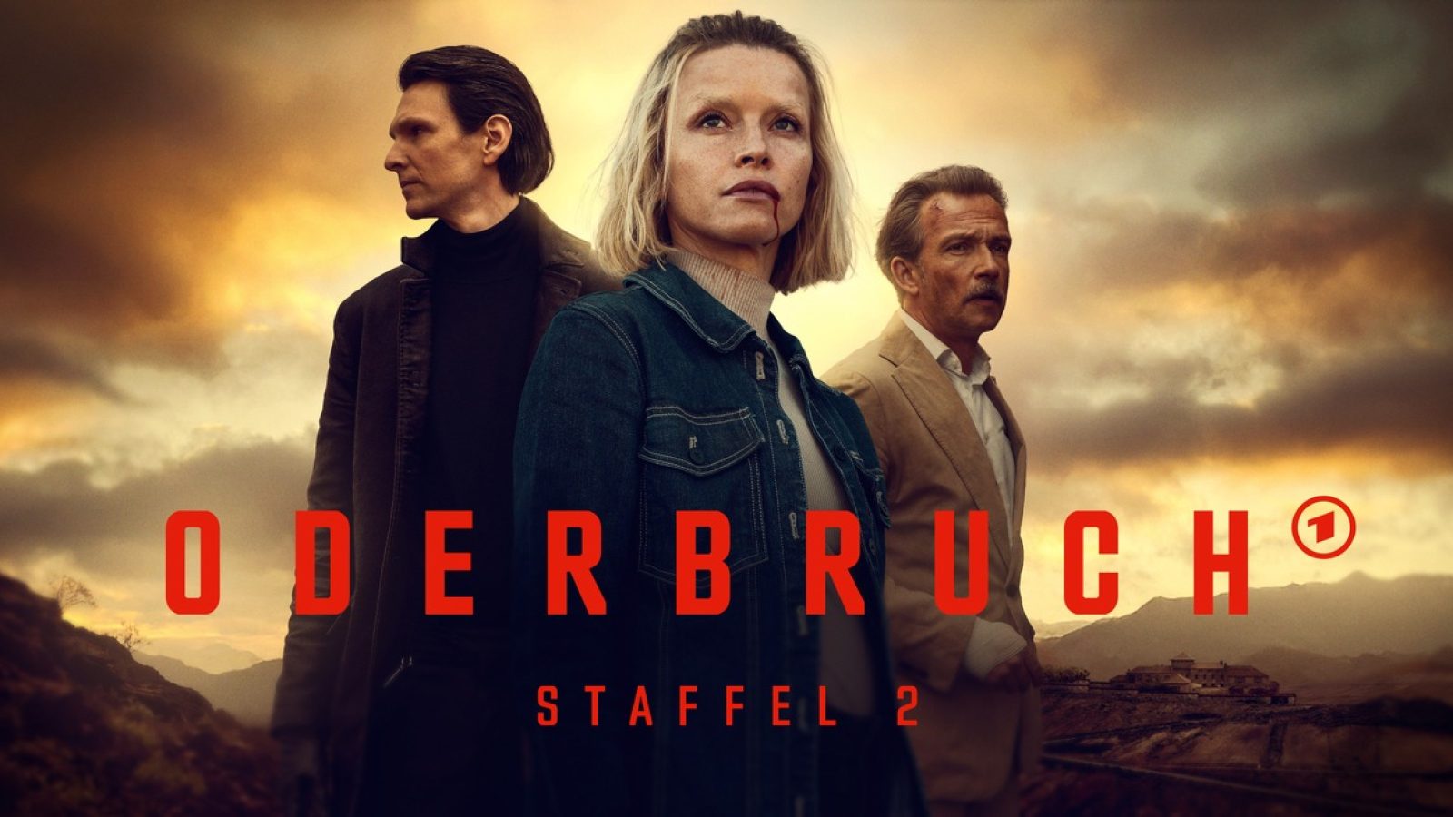 ARD Degeto ODERBRUCH, Staffel 2, "Gejagte Jäger", Folge 1, am Sonntag (22.02.26) um 22:05 Uhr im ERSTEN, online first ab Freitag (20.02.26) um 05:30 Uhr in der ARD MEDIATHEK
Keyvisual (v. li. n. re.):  Quito (Sabin Tambrea), Maggie (Karoline Schuch) und Zajak (Lucas Gregorowicz)
© ARD Degeto Film/SWR/Syrreal Entertainment/Kurt Patzak/Håvard Schei/Marcel Weisheit, honorarfrei - Verwendung gemäß der AGB im engen inhaltlichen, redaktionellen Zusammenhang mit genannter Degeto-Sendung und bei Nennung "Bild: ARD Degeto Film/SWR/Syrreal Entertainment/Kurt Patzak/Håvard Schei/Marcel Weisheit" (S2+). ARD Degeto/Programmplanung und Presse, Tel: 069/1509-335, degeto-presse@degeto.de / Weiterer Text über ots und www.presseportal.de/nr/153003 / Die Verwendung dieses Bildes für redaktionelle Zwecke ist unter Beachtung aller mitgeteilten Nutzungsbedingungen zulässig und dann auch honorarfrei. Veröffentlichung ausschließlich mit Bildrechte-Hinweis.