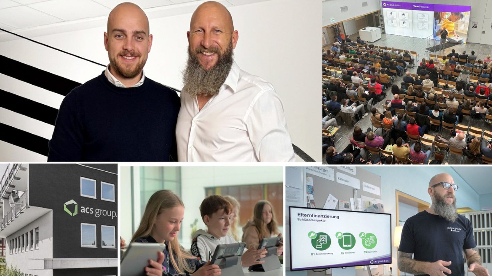 Gemeinsames Ziel von Stefan Zeman (rechts) und Sohn Moritz Zeman ist es, das kontinuierliche Wachstum der ACS Group fortzusetzen, die Marktführerschaft auszubauen und das Familienunternehmen auch langfristig bei Schulträgern und Schulen als verlässlichen Partner für digitale Bildung zu positionieren. / Weiterer Text über ots und www.presseportal.de/nr/174551 / Die Verwendung dieses Bildes für redaktionelle Zwecke ist unter Beachtung aller mitgeteilten Nutzungsbedingungen zulässig und dann auch honorarfrei. Veröffentlichung ausschließlich mit Bildrechte-Hinweis.