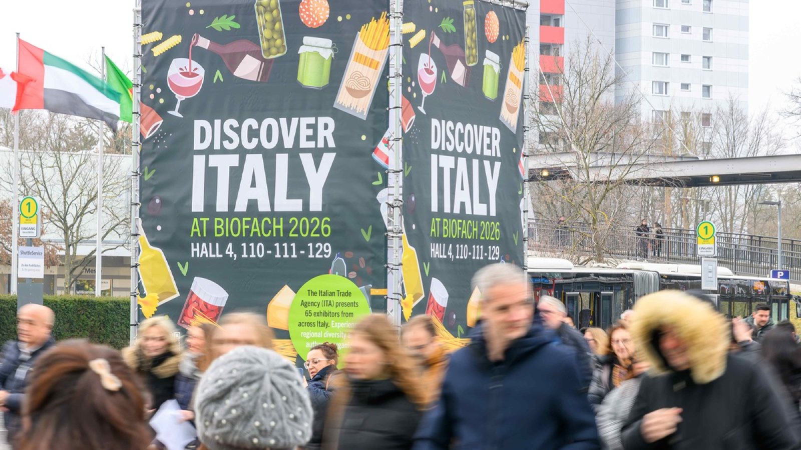 Auf der BIOFACH 2026 präsentierte sich die Italian Trade Agency (ITA/ICE) gemeinsam mit 65 ausgewählten Firmen aus 16 Regionen. / Weiterer Text über ots und www.presseportal.de/nr/119405 / Die Verwendung dieses Bildes für redaktionelle Zwecke ist unter Beachtung aller mitgeteilten Nutzungsbedingungen zulässig und dann auch honorarfrei. Veröffentlichung ausschließlich mit Bildrechte-Hinweis.