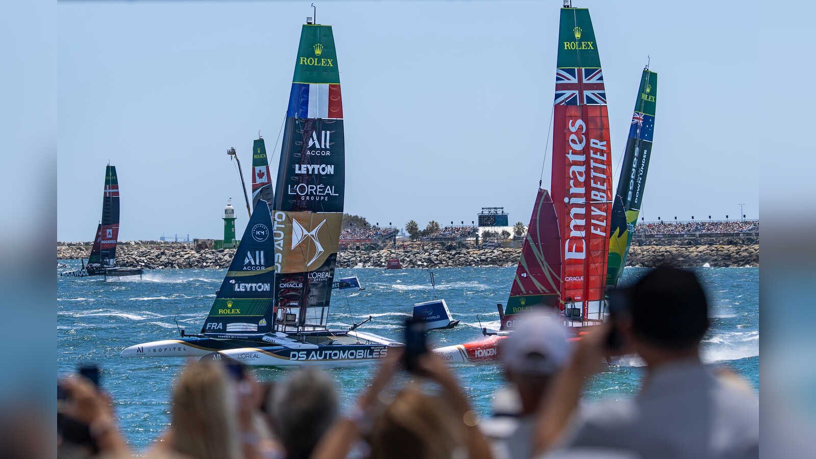 Aufnahme vom Germany Sail Grand Prix der SailGP vor Sassnitz auf Rügen