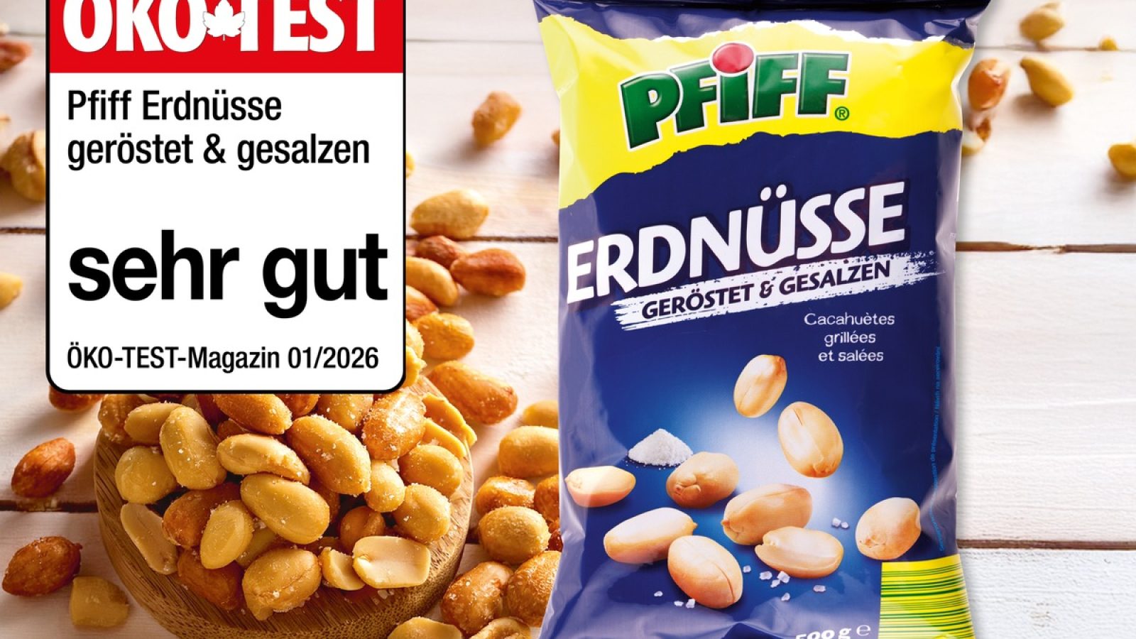 Gesalzene Erdnüsse zählen zu den beliebtesten Bestandteilen eines jeden Snack-Buffets zu Silvester. Die NORMA-Eigenmarke PFIFF hat nun genau dafür die Bewertung "sehr gut" von ÖKO-TEST erhalten. / Weiterer Text über ots und www.presseportal.de/nr/62097 / Die Verwendung dieses Bildes für redaktionelle Zwecke ist unter Beachtung aller mitgeteilten Nutzungsbedingungen zulässig und dann auch honorarfrei. Veröffentlichung ausschließlich mit Bildrechte-Hinweis.