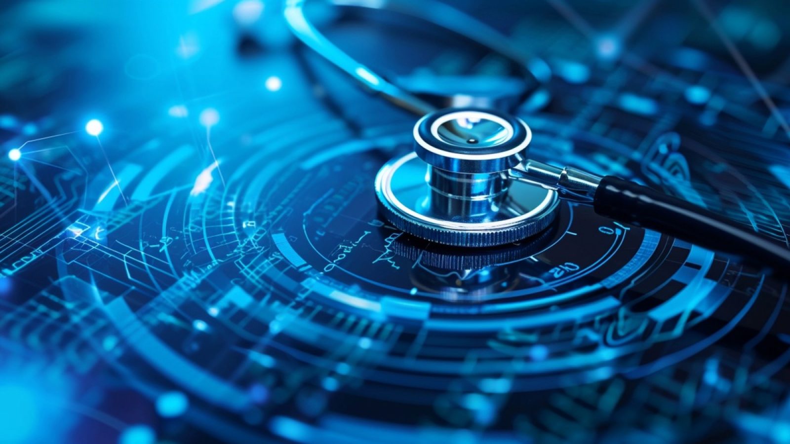 Stethoscope technology medicine background. / Weiterer Text über ots und www.presseportal.de/nr/176941 / Die Verwendung dieses Bildes für redaktionelle Zwecke ist unter Beachtung aller mitgeteilten Nutzungsbedingungen zulässig und dann auch honorarfrei. Veröffentlichung ausschließlich mit Bildrechte-Hinweis.