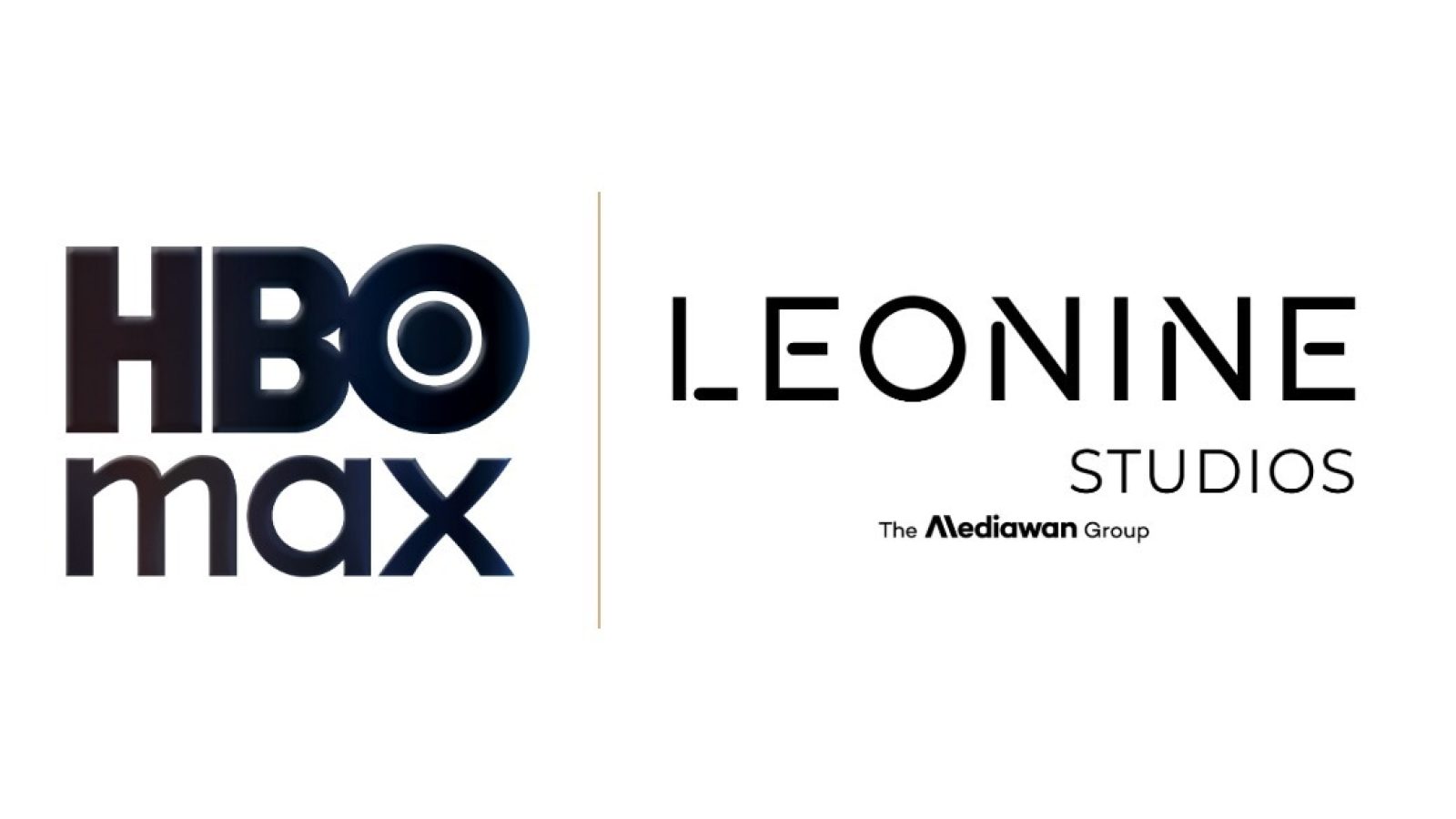 HBO Max und Leonine Studios Logos nebeneinander auf weißem Hintergrund.