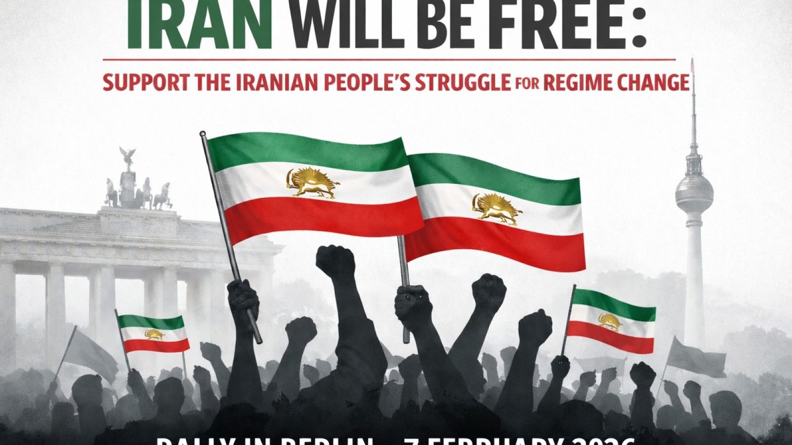 Poster - Free Iran-Massendemonstration in Berlin - Iran will frei sein! / Weiterer Text über ots und www.presseportal.de/nr/146655 / Die Verwendung dieses Bildes für redaktionelle Zwecke ist unter Beachtung aller mitgeteilten Nutzungsbedingungen zulässig und dann auch honorarfrei. Veröffentlichung ausschließlich mit Bildrechte-Hinweis.