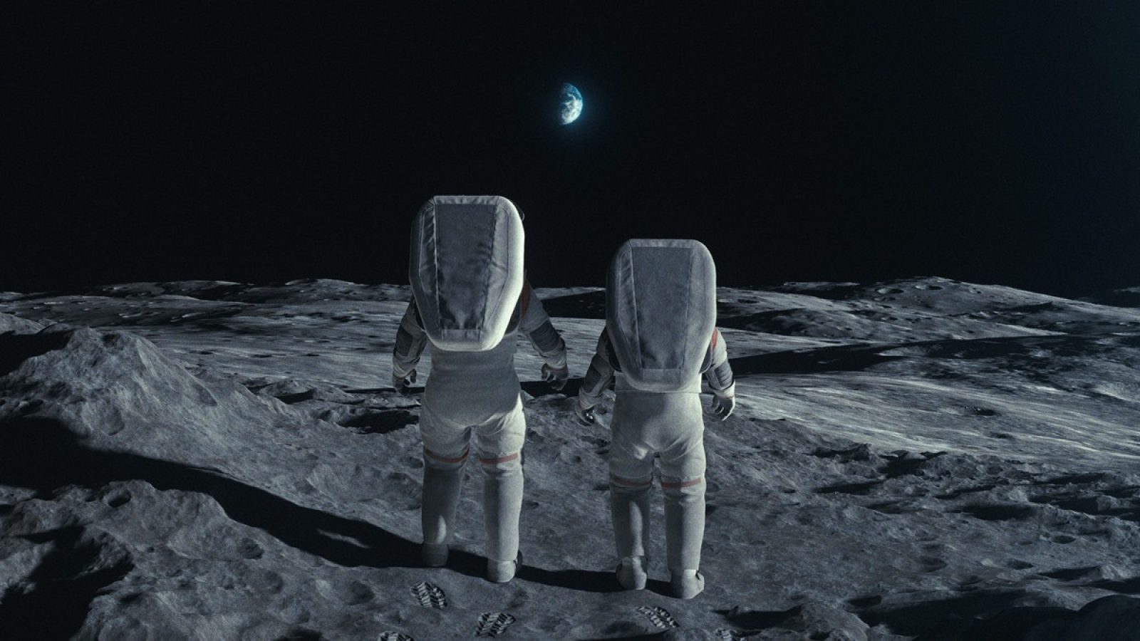 CGI: Astronauten auf dem Mond: Die Artemis-Vision: Astronauten am Shackleton Krater auf der Suche nach Wasser/ Nutzung des Bildes in Verbindung mit der Sendung inkl. Social Media / Weiterer Text über ots und www.presseportal.de/nr/7840 / Die Verwendung dieses Bildes für redaktionelle Zwecke ist unter Beachtung aller mitgeteilten Nutzungsbedingungen zulässig und dann auch honorarfrei. Veröffentlichung ausschließlich mit Bildrechte-Hinweis.