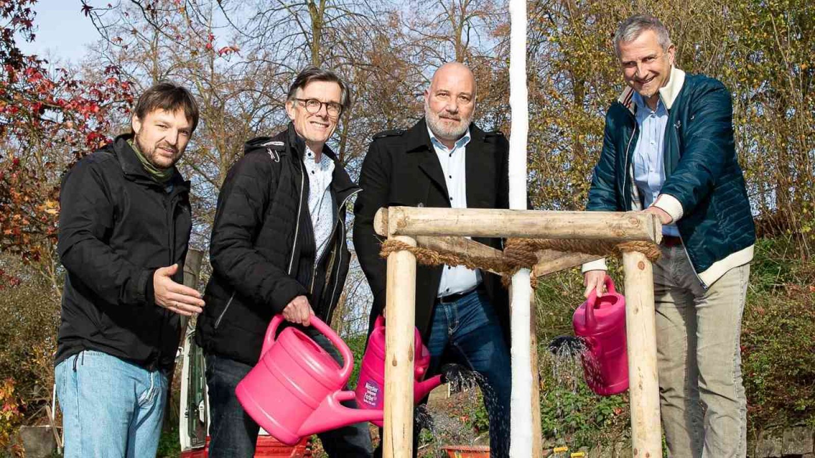 sechs neue Bäume am Philosophenweg