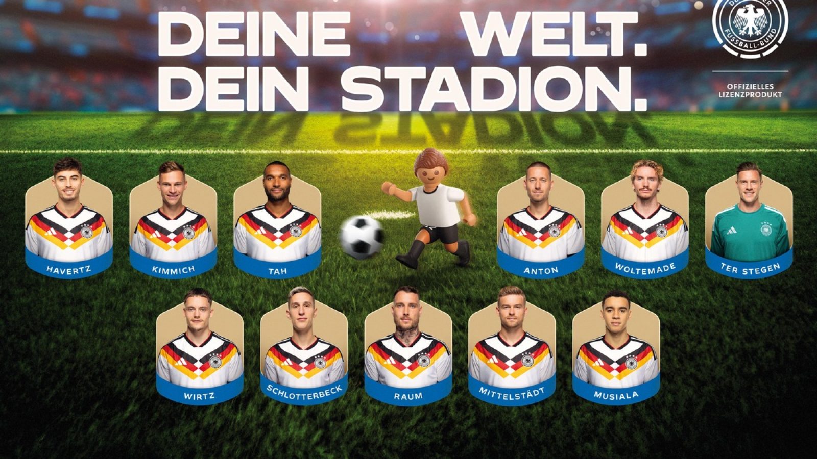 Playmobil setzt seine Fußball-Offensive unter dem Dach "Deine Welt. Dein Stadion." fort und entwickelt gemeinsam mit dem Deutschen Fußball-Bund (DFB) eine neue Figurenserie zur WM 2026. / Weiterer Text über ots und www.presseportal.de/nr/161307 / Die Verwendung dieses Bildes für redaktionelle Zwecke ist unter Beachtung aller mitgeteilten Nutzungsbedingungen zulässig und dann auch honorarfrei. Veröffentlichung ausschließlich mit Bildrechte-Hinweis.