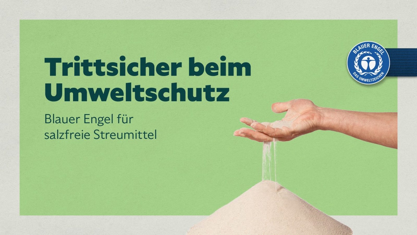 Alternative Streumittel, wie etwa Sand, schonen die Umwelt © Blauer Engel / Weiterer Text über ots und www.presseportal.de/nr/80054 / Die Verwendung dieses Bildes für redaktionelle Zwecke ist unter Beachtung aller mitgeteilten Nutzungsbedingungen zulässig und dann auch honorarfrei. Veröffentlichung ausschließlich mit Bildrechte-Hinweis.