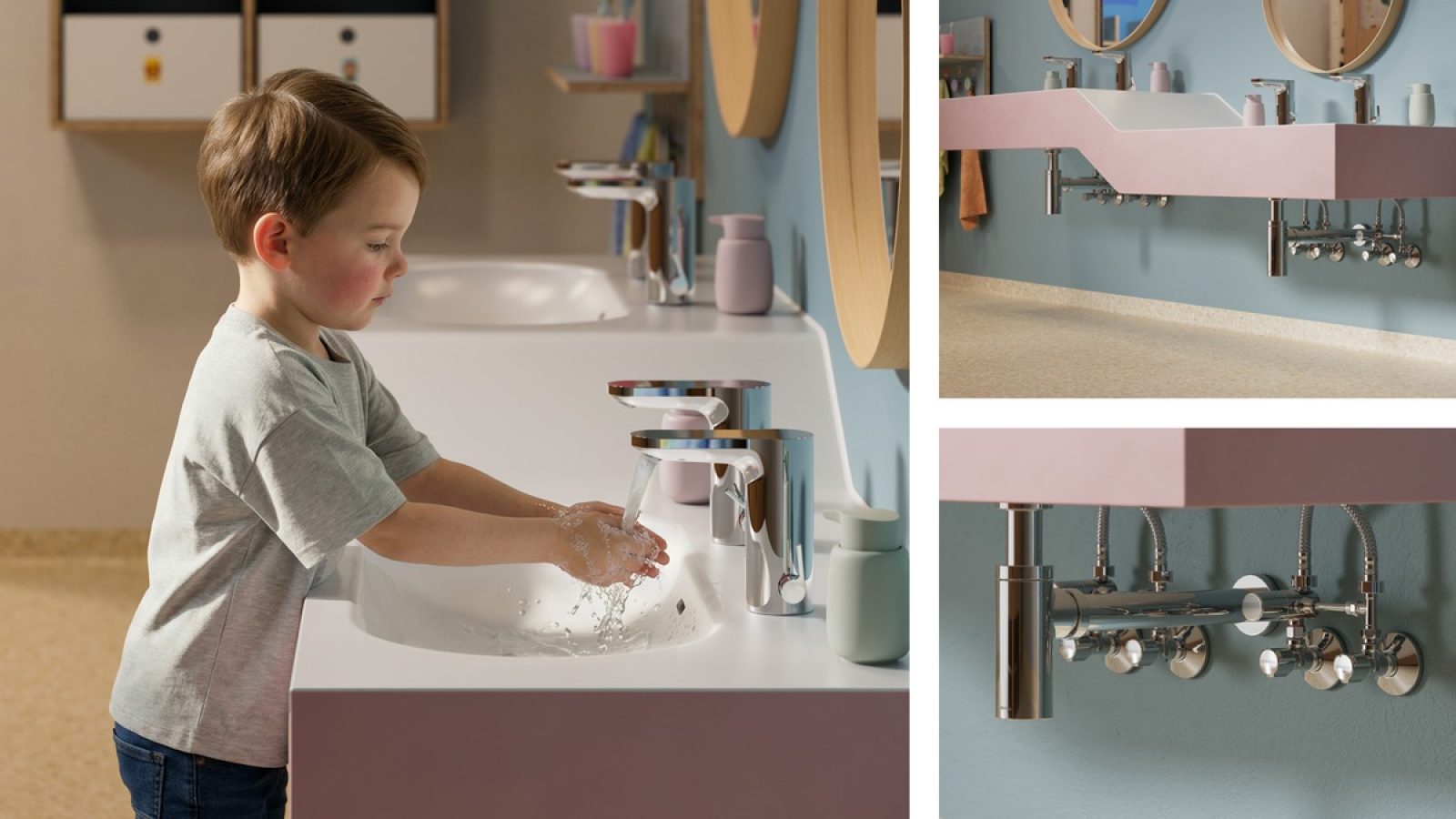 Die Haut von Kindern ist besonders sensibel und reagiert stärker auf heißes Wasser als bei Erwachsenen. Deswegen ist z. B. in Kindergärten ein Verbrühungsschutz vorgeschrieben. Mit dem SCHELL Eckventil-Thermostat lässt sich ein verlässlicher, gradgenauer Verbrühungsschutz im Bestand schnell und einfach nachrüsten. / Weiterer Text über ots und www.presseportal.de/nr/153464 / Die Verwendung dieses Bildes für redaktionelle Zwecke ist unter Beachtung aller mitgeteilten Nutzungsbedingungen zulässig und dann auch honorarfrei. Veröffentlichung ausschließlich mit Bildrechte-Hinweis.